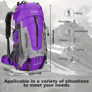 60L Mountaineering Backpack Men Women Camping Backpack Waterproof Rucksack Climbing Mountaineering Backpack Belt Rain Cover