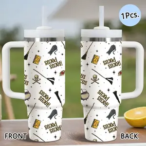 PIKPAKA Hocus Pocus Sisters Vacuum Flasks 40oz Stainless Steel Tumbler with Handle & Straw, Vacuum Insulated Travel Mug Keeps Drinks Cold Up to 12 Hours, Leak-Resistant Cup for Iced Coffee, Water, Office, Gym or Travel