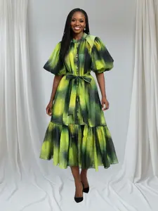 CRZ Multicolor Floral Chiffon Dress