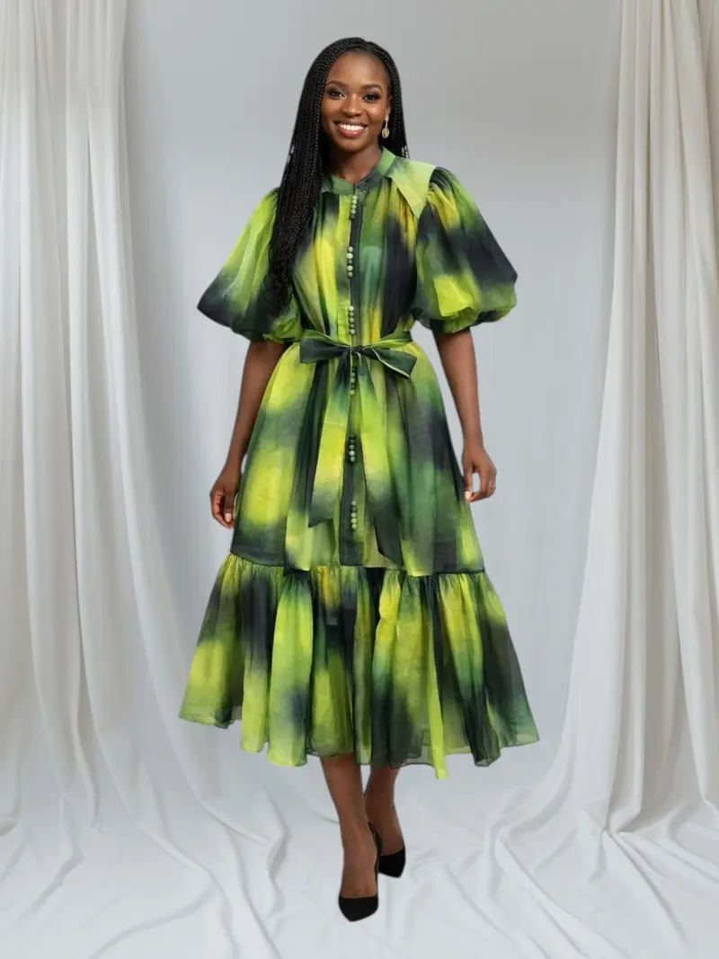 chiffon ruffle dress - TikTok Shop