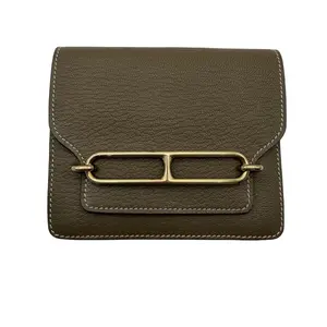 Pre-owned HERMÈS Etoupe Roulis Slim Wallet