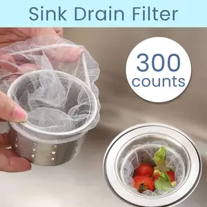 300 Counts Sink Drain Filters , Disposable Fine Mesh Bags for Food Waste Fits,Fits Sink Strainer for Collecting Kitchen Food Scraps Leftover Rubbishture