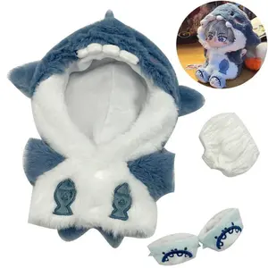 20cm Dress-up Doll Clothes Cotton Plush Doll Pajamas Shoes Suits Stuffed Toys Cotton Shark Accessories Children's Play House Toy