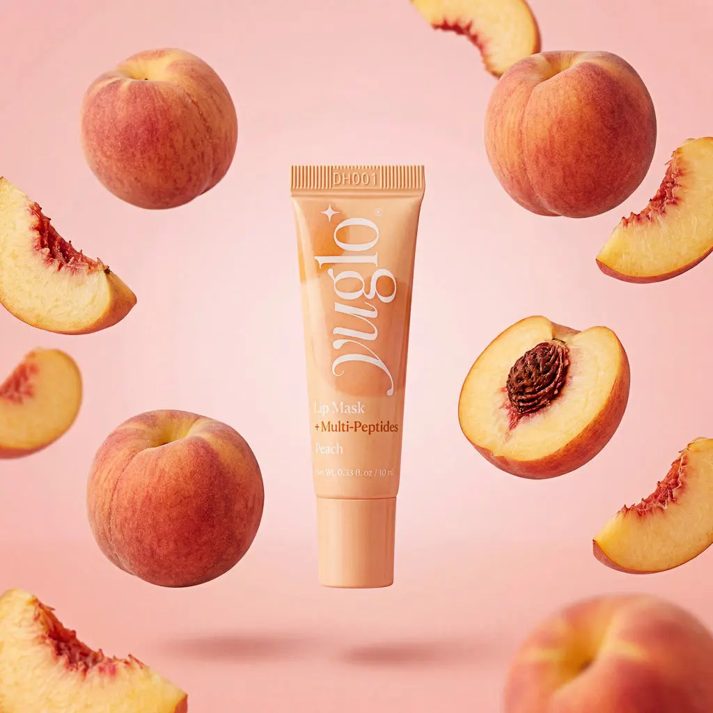 YUGLO Peach Lip Mask with Multiple Peptides for Adults, Hydrate & Lock in Moisture, Nourish & Repair Dry Lips Overnight, Single Item Moisturizer, Hydrating, Dehydrated Lip Treatments