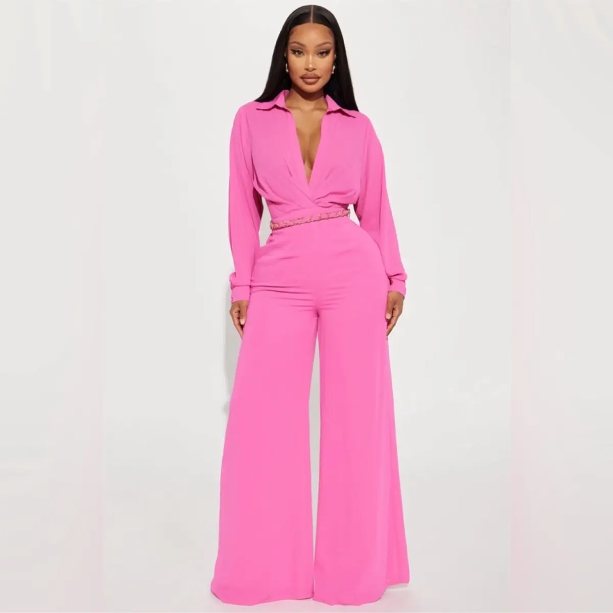 Pink collar jumpsuit