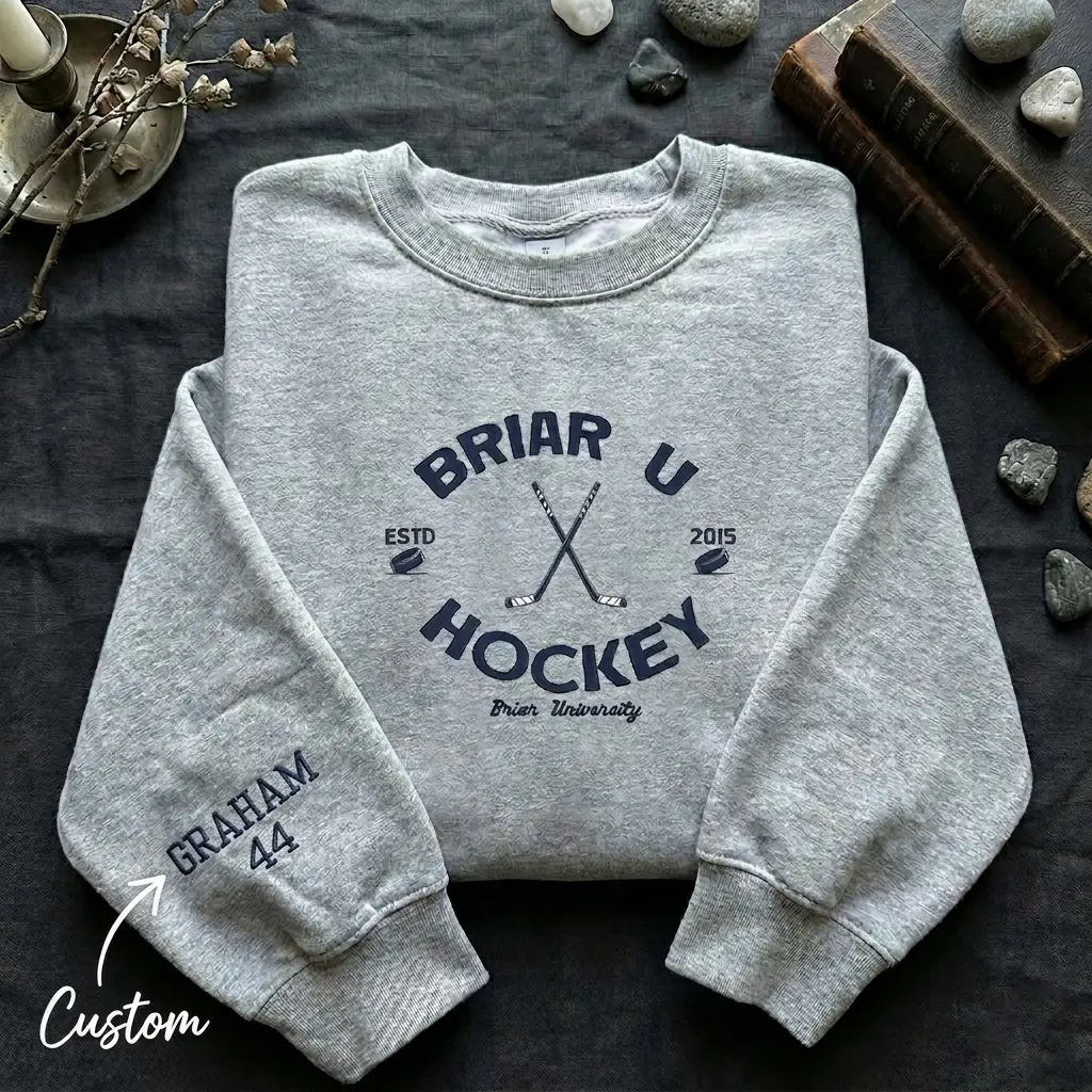 Embroidered Custom Briar University Graham 44  Sweatshirt, Briar University Shirt, Off Campus Series Bookish Hoodie, Hockey Romance Sweatshirt