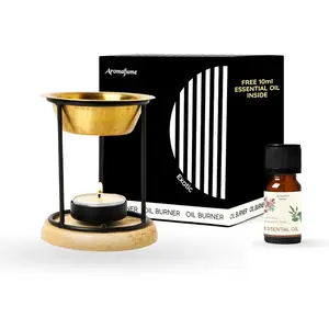 Aromafume Exotic Essential Oil Burner | Oil Diffuser with Candle | Brass Burner with 10ml Essential Oil | Long Lasting Aroma
