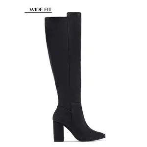 Colette Wide Fit Block Heel Boots - Black