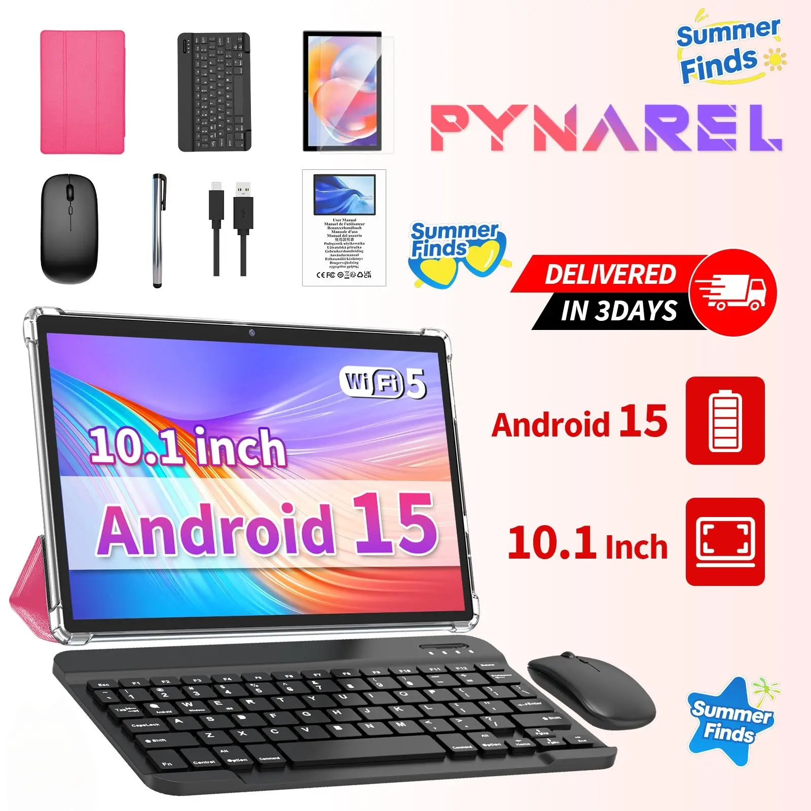 【SummerTurnUp】2026 Back To School Family Tablet - All in 1 Bundle , Mouse, Stylus, Case - Foldable Device with Camera, Bluetooth, Screen, Streaming & Campus Life, Affordable Study Tablet