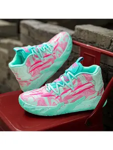Colorful Couple Basketball Shoes, Breathable Shock Absorption, Practical Wear, couple Sports Footwear, Athletic Shoes, Ideal for Daily Use