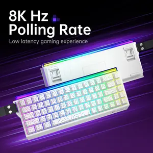 Smailwolf Sk11he Wired Keyboard, 68-Key Compact Layout, RGB Lighting, Magnetic Axes, Full Key Hot-Swappable, Compatible with Windows/MAC