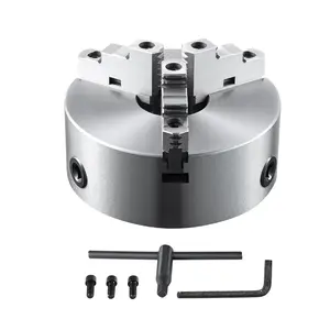 8-Inch 3-Jaw Self-Centering Lathe Chuck With 0.16–8 in / 4–200 mm Clamping Range, T-Slot Fixing Screws And Hex Wrench Included, Compatible With Lathe, CNC Machining Center, Milling, Drilling Machines And 3D Printers