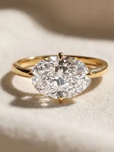 1 PC Four-prong Oval Zirconia, Cubic zirconia ring for Women Fashion Jewelry for Festival Party Daily Clothing Decor Wedding Engagement Promise Ring Anniversary Party Festival Gift for Girlfriend Solitaire Engagement Rings