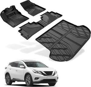 【fathersdaygift】AOMSAZTO 4Pcs TPE Floor Mats & Cargo Liners Trunk Set Fit for 2019-2024 Nissan Murano, 1st & 2nd Row, Environmentally Friendly, Non-Slip Design, Durable, Easy to Clean Black Car Interior Accessory,car stuff for women,, All Weather Protecti