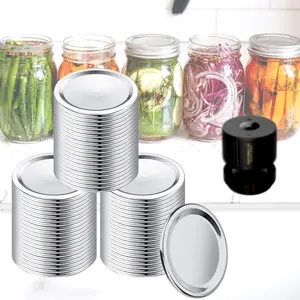 60 PCS Regular Mouth Mason Jar Lids, Compatible with Mason Jar Vacuum Sealer, Vacuum Seal Mason Jar Lids Only, Replaceable Mason Jar Vacuum Sealer Lid, Canning Lids Regular Mouth, No Date Reminder