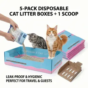 Stop Cleaning, Start Living: 5-Pack No-Mess Disposable Litter Box System