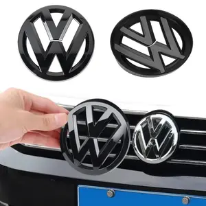 1/2pcs 3D ABS Car Styling Front Hood Badge Rear Emblem Cover Sticker Decoration For Volkswagen VW Touareg 2016 2017 2018 Auto Modification Accessorie