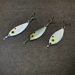 Jewel Bait Company Shad Spoon Realistic Design Triple Grip Black Nickel Hook 1/2 Ounce 2 Per Package
