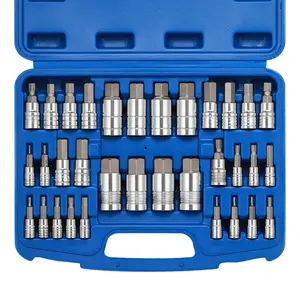 33-Piece Master Hex Bit Socket Set S2 Steel SAE & Metric Allen Bit 5/64" to 3/4" 2mm to 19mm Tool Kit with Durable Carry Case, " 2mm to 19mm Tool Kit with Durable Carry Case
