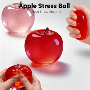 Glitter Crystal Apple Squishy Ball Stress Relief Sensory Fidget Toy Cute Desk Decor For Adults Kids Party Favors Gift