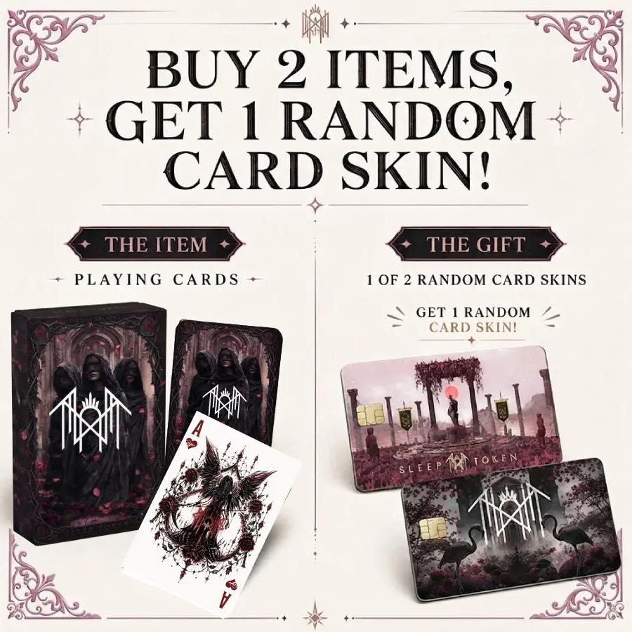 Sleep Token Playing Cards 54 Card Deck | Even in Arcadia Poker Card Game | Gothic Fantasy Unique Gift for Fans and Gamers
