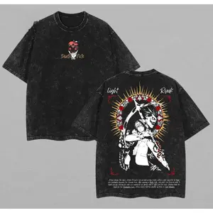 Yagami Raito Death Note Acid Washed Oversized T-Shirt, Lightweight & Heavyweight Cotton Options, Soft Retro Anime Graphic Tee, Trendy Streetwear Top, Perfect Gift for Anime Lovers & Boys