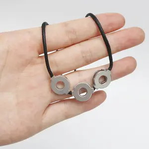 Naruto Uchiha Itachi Cosplay Necklace - Adjustable Black Cord with 3 Silver Rings, Thoughtful Gift for Anime Lovers & Itachi Fans men's jewelry whimsical