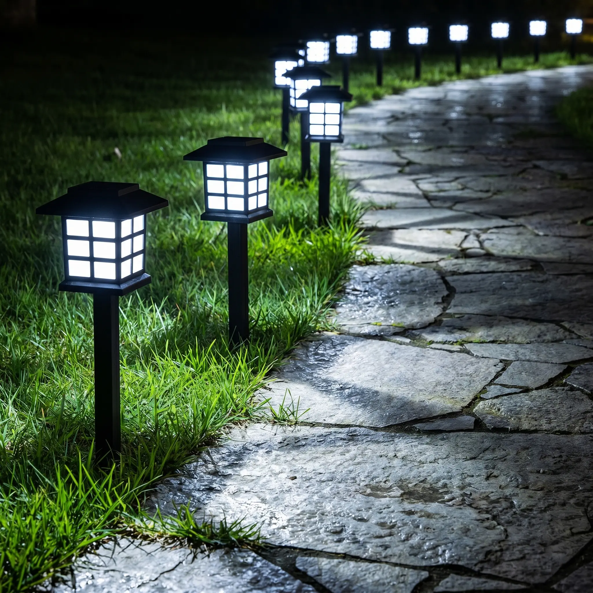 12/24 pcs solar outdoor lights, 15-inch height solar pathway lights, LED landscape lighting with up to 10 hours of runtime, solar courtyard lights, outdoor solar pathway lights, suitable for gardens, courtyards, summer decorations, landscaping, and drivew