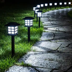 12/24 pcs solar outdoor lights, 15-inch height solar pathway lights, LED landscape lighting with up to 10 hours of runtime, solar courtyard lights, outdoor solar pathway lights, suitable for gardens, courtyards, summer decorations, landscaping, and drivew
