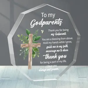 Acrylic Gift Godparents Gift For Women Thank You for Being My Godparents Gift Godparent Gifts from Godchild Godparents Office Desk Decor Birthday Keepsake Gift for Godparents