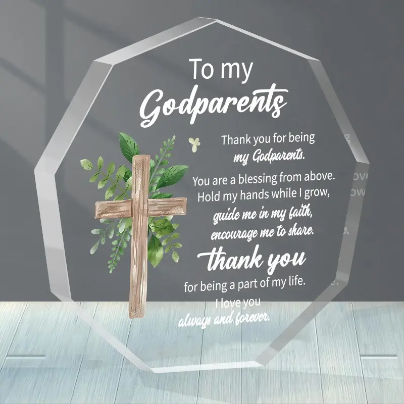 Acrylic Gift Godparents Gift For Women Thank You for Being My Godparents Gift Godparent Gifts from Godchild Godparents Office Desk Decor Birthday Keepsake Gift for Godparents