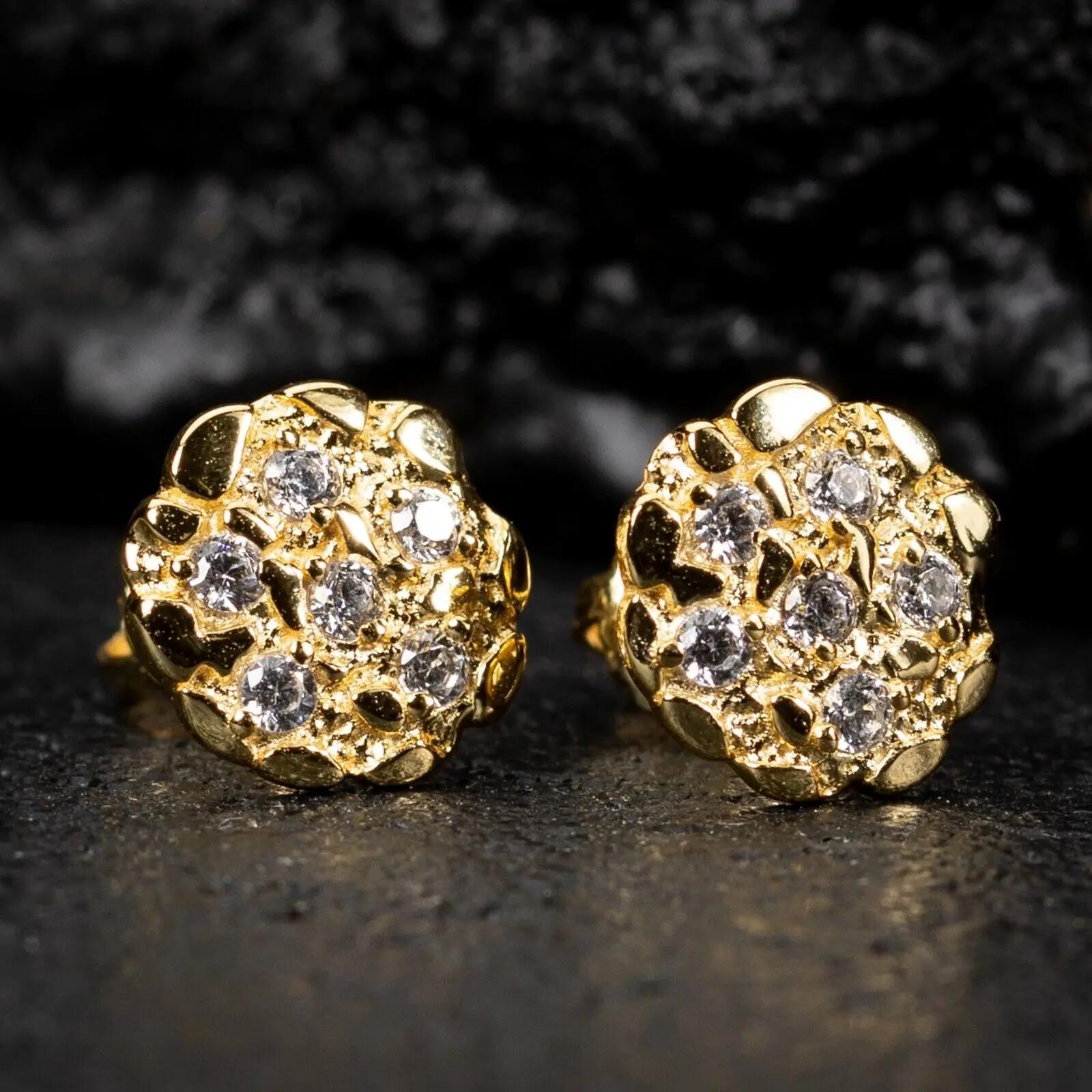 Gold Crystal Stud Earrings for Women |   Elegant Sparkly Jewelry