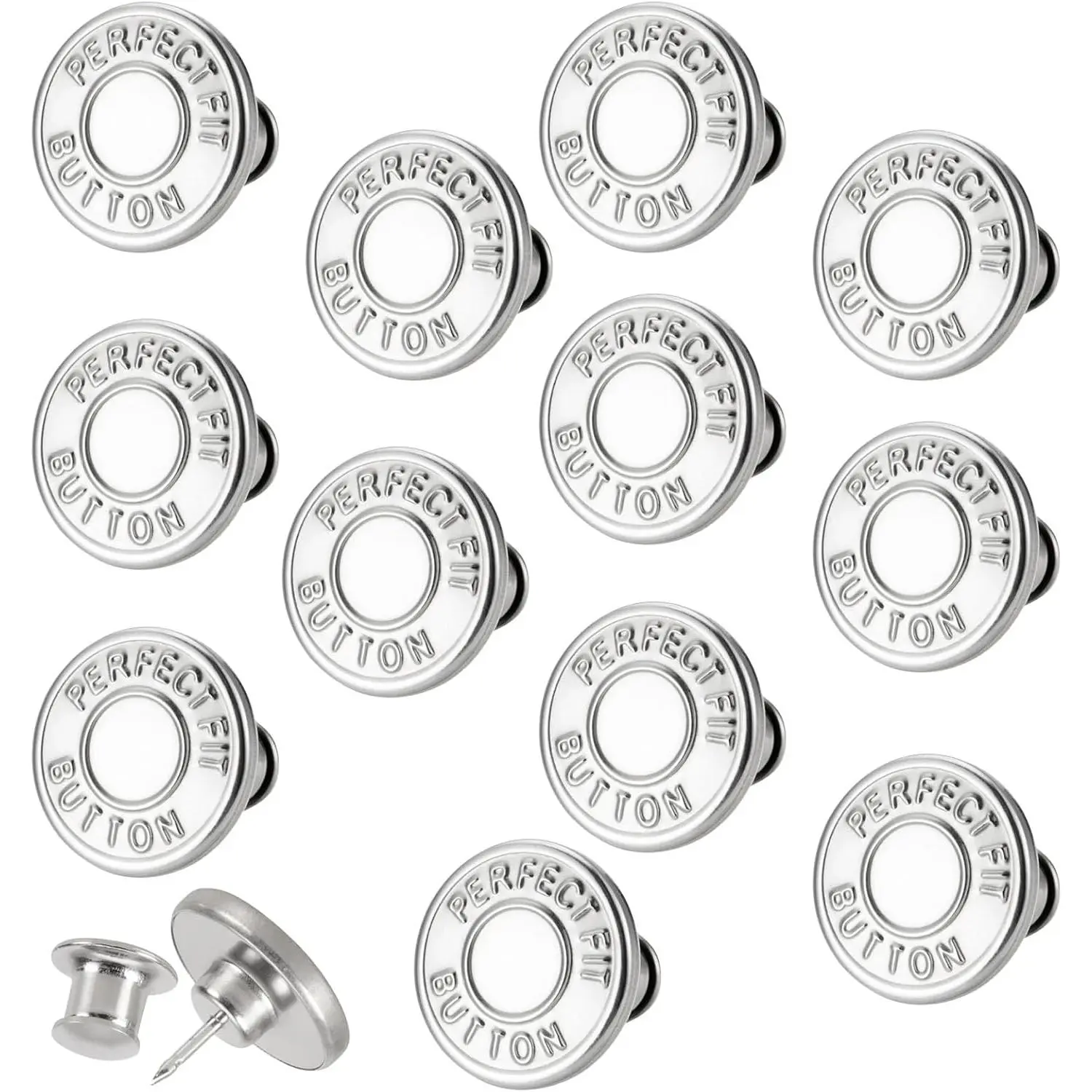 12 Sets 0.67 in/17mm,Jean Button Replacement,Extra Buttons to Tighten Jeans Button for Jeans to Make Smaller,Jean Buttons for Loose Jeans