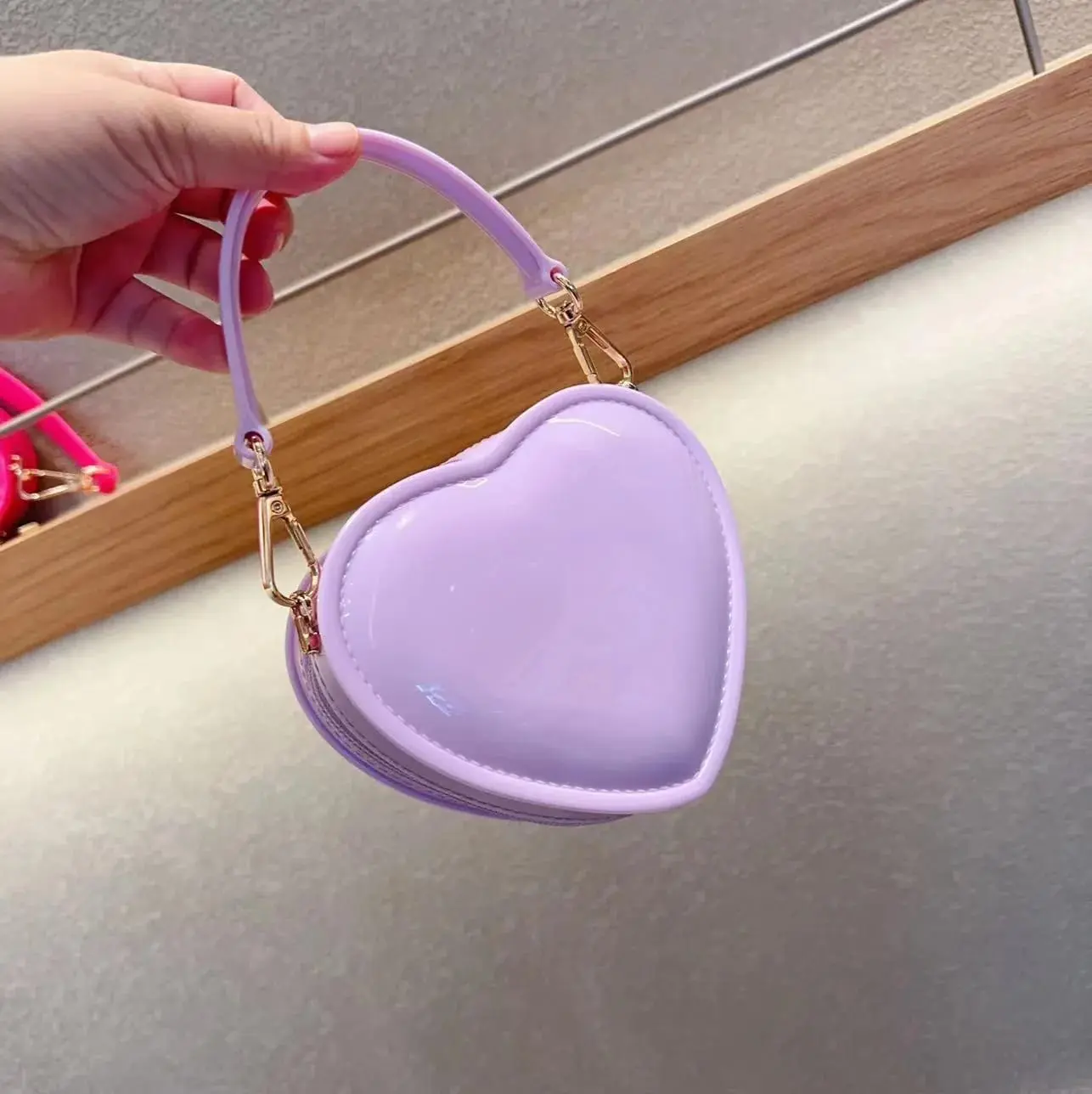 Baby Pink Jelly Finish Women's Crossbody Bag with Shoulder Strap - Cute Mini Fashionable Purse for Casual Outings, Pink Jelly Women's Crossbody & Shoulder Bags