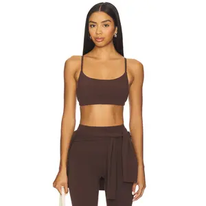 YEAR OF OURS Studio Racer Bralette in Dark Oak