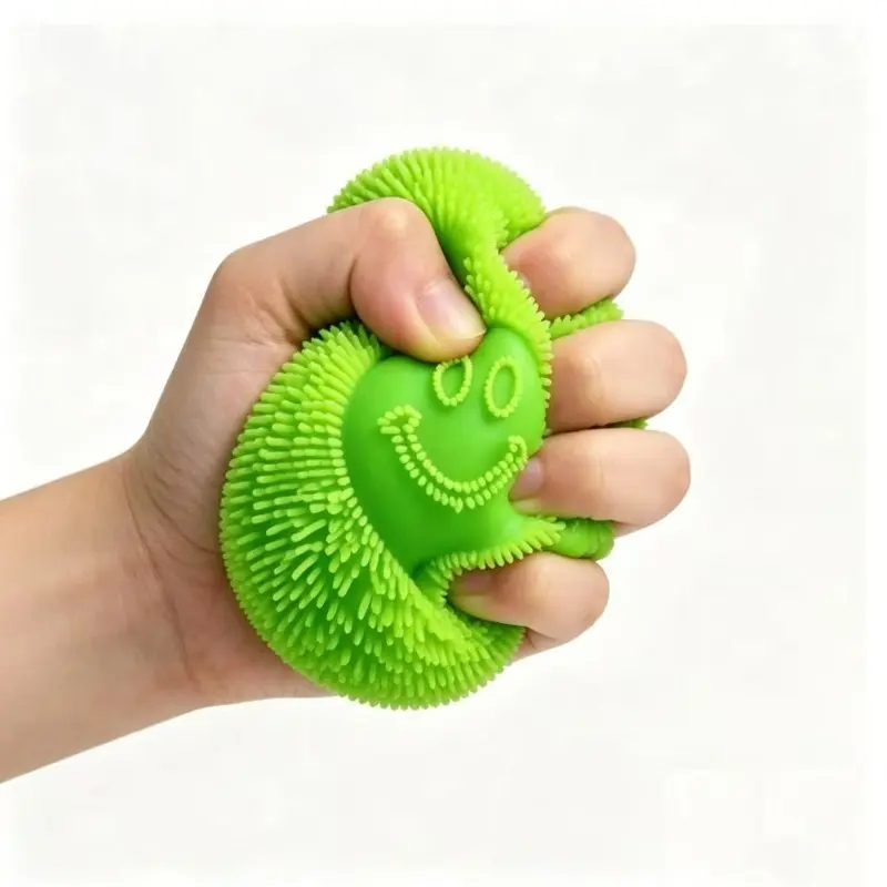 Smile Face Fuzz Stress Ball - Soft Squishy Fidget Toy for Anxiety Relief, Sensory Play for Kids & Adults, Anxiety Relief Birthday Party Gifts