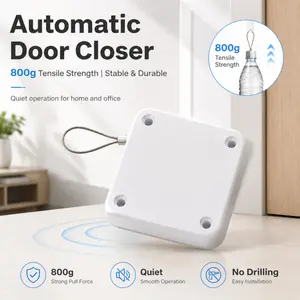 Automatic Door Closer, No-Drill Quiet Self-Closing Door Hardware, 800g Tensile Strength Automatic Door Closer for Home, Office, Bedroom, Bathroom & More, Durable Easy-Install Door Closer with Smooth Operation