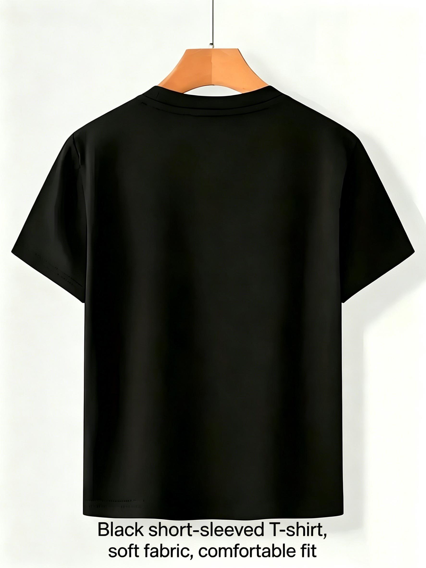 Men's Navy Blue Graphic Tee with Vibrant Headphone Print Thick Cotton, Casual & Trendy, Short Sleeve Crew Neck T-Shirt, Machine Washable for Summer Fashion, Street Fashion Tee| Graphic Print Shirt| Durable Casualwear