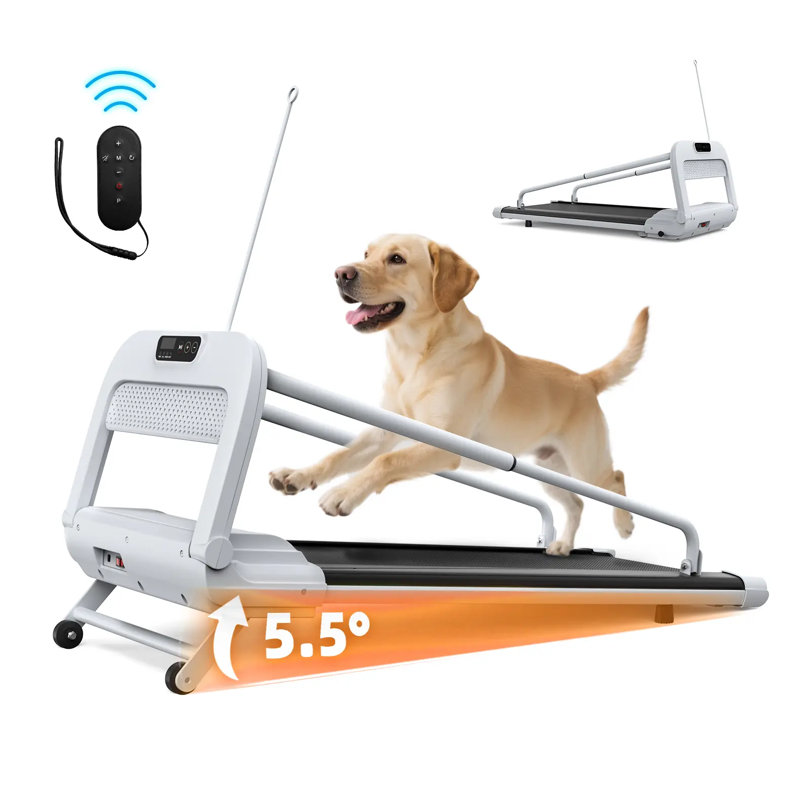 LIVIVOX Dog Treadmill for Large Breeds, Vet-Recommended Foldable & Portable Exerciser with 2.5HP Motor and Remote Control, 5-Layer Shock-Absorbing Belt for Joint Health, 265 lbs Capacity, Portable Treadmill