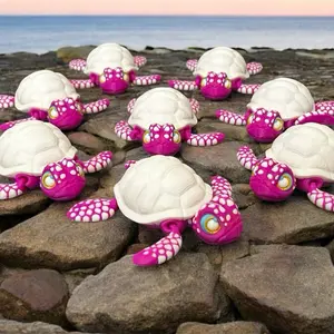 Sea Turtle 3D Printed Miniature Figure Statue Figurine Articulated Design for Dynamic Display Unique Collection Addition Perfect for Valentine's Day
