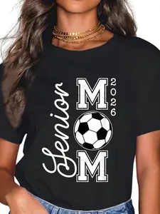 100% Cotton Senior Mom 2026 Soccer Mommy Class of 2026 Graduation Mom T-Shirt