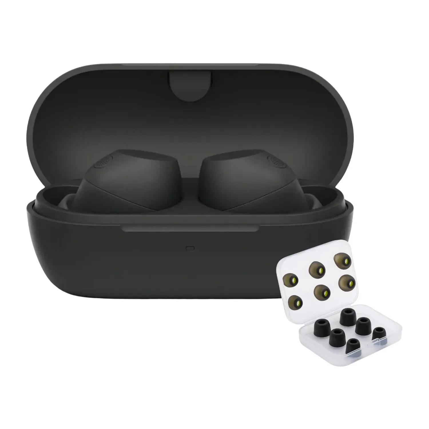 Sony Wireless Noise-Cancelling Earbuds (Black) Bundle with Ear Tips (2 Items)