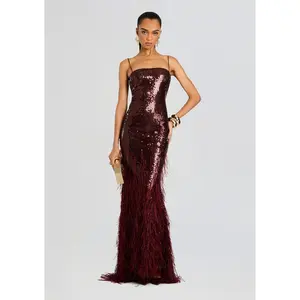 Odessa Sequin Feather Dress
