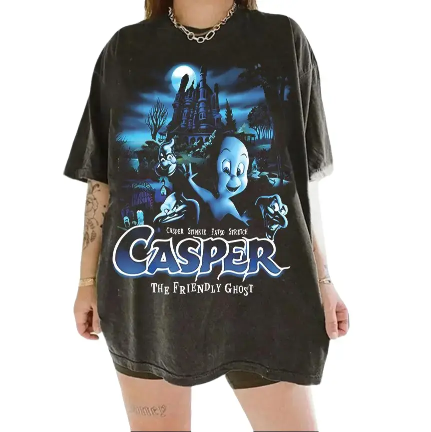 Halloween Casper Graphic T-shirt, Funny Casper The Friendly Ghost Movie Shirt, Trick Or Treat, Spooky Season Pumpkin, Unisex Tee Top, Gift For Men Women