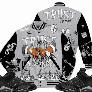 Cap And Gown 6s Outfit Varsity Jacket, Tattoo Trust No One Got EM Shirts To Match Sneaker Streetwear