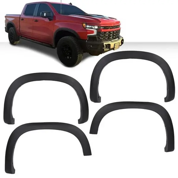 4pcs Factory Style Fender Flares Fit For 2019-2024 Chevrolet Silverado 1500 4pcs Factory Style Fender Flares Fit For 2019-2024 Chevrolet Silverado 1500