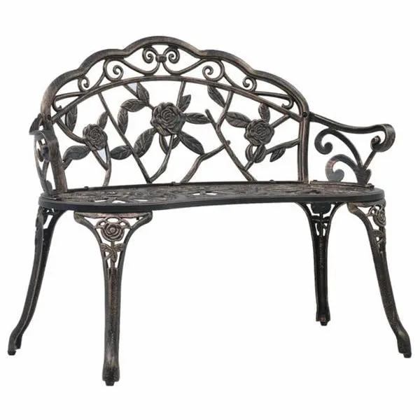 OnlineGymShop  39.4 x 21.3 x 31.5 in. Outdoor Bench - Bronze, Large Size