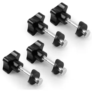 4 Sets Rollator Walker Replacement Knobs, Universal Replacement Arm Adjustment Knobs with Screws Washers Rollator Knob Rollator Walker Parts for Rollator
