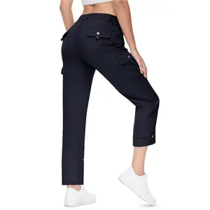 YSENTO Women's Outdoor Leg Length Adjustable Straight Pants Roll-Up Capri Quick Dry Lightweight Cargo