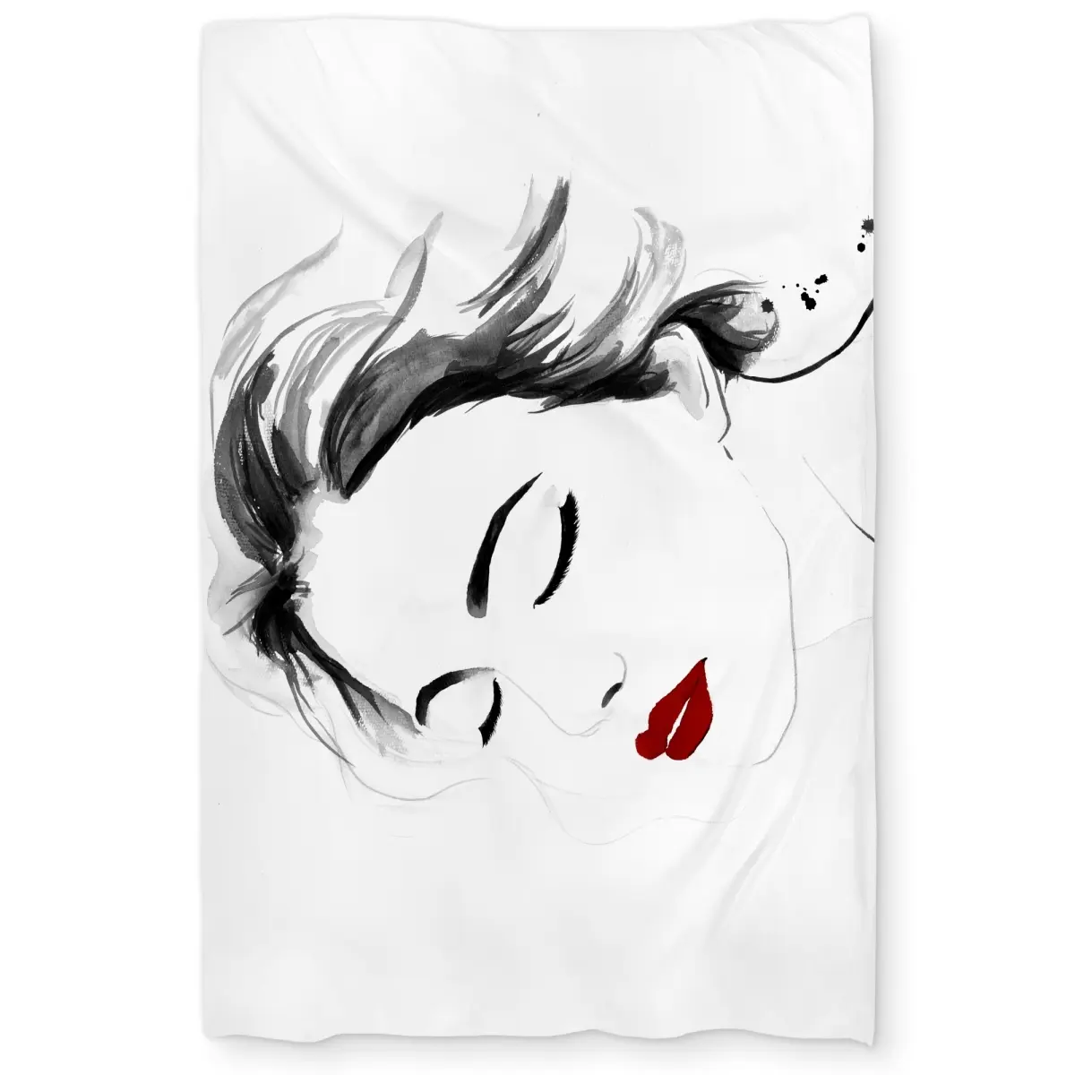 360 stand Decorative Duvet Cover - Twin Extra Long, Right Side Watercolor Lady Portrait Design, Bedroom Bedding Set Linen Bedding, Comfortable Duvet Covers, Comfy Bedding Set, Pattern Duvet Cover